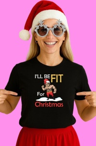 Tricou Fit Santa, din bumbac 100% Copii | Dama | Barbat - Img 3