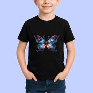 Tricou Fluture galaxie roz albastru cu efect stelar Copii | Dama | Barbat Barbat - Img 6