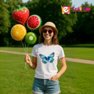 Tricou Fluture galben si albastru intens cu buline simetrice Copii | Dama | Barbat Barbat - Img 12