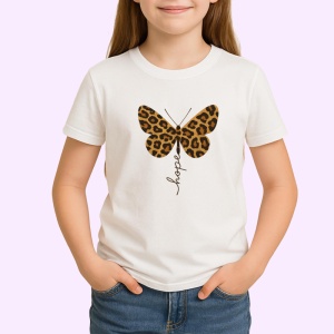 Tricou fluture maro cu negru hope, Copii | Dama | Barbat