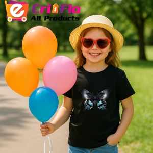 Tricou Fluture negru cu albastru pe margini design elegant Copii | Dama | Barbat Barbat - Img 20