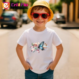 Tricou Fluture pe crin roz compozitie romantica florala Copii | Dama | Barbat Barbat - Img 14