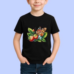 Tricou Fluture pe fructe de padure design colorat estival Copii | Dama | Barbat Barbat - Img 5