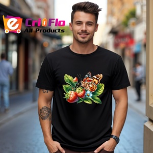Tricou Fluture pe fructe de padure design colorat estival Copii | Dama | Barbat Barbat - Img 17