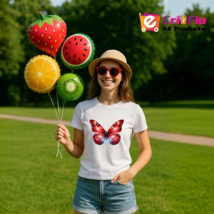 Tricou Fluture rosu aprins cu detalii in degrade spectaculos Copii | Dama | Barbat Barbat - Img 11