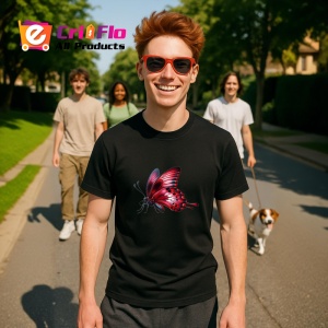 Tricou Fluture rosu aprins in zbor stil elegant si dinamic Copii | Dama | Barbat Barbat - Img 17