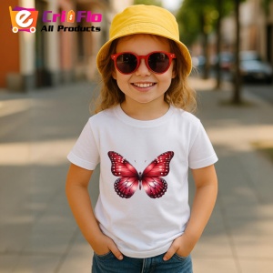 Tricou Fluture rosu intens cu accente negre design dramatic Copii | Dama | Barbat Barbat - Img 15