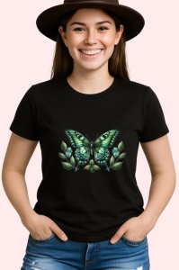 Tricou Fluture verde pe ramuri cu frunze design natural Copii | Dama | Barbat Barbat - Img 7