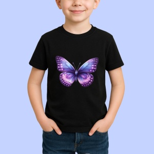 Tricou Fluture violet deschis cu margini mov intense Copii | Dama | Barbat Barbat - Img 5