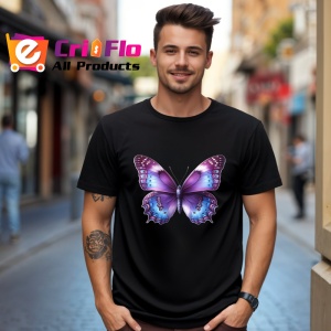 Tricou Fluture violet intens cu margini mov design regal Copii | Dama | Barbat Barbat - Img 17