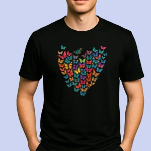 Tricou Fluturi In forma de inima Negru, Copii | Dama | Barbat