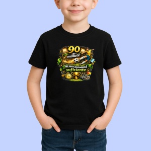 Tricou Fotbal 90 Minute Emotii Fotbalist V1, din bumbac 100%, tricou negru Copii | Dama | Barbat - Img 2