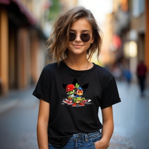 Tricou Frogs Friends Urban Tricou Negru - Copii | Dama | Barbat - Img 4