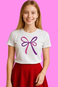 Tricou Funda Mov Deschis Simpla 2, din bumbac 100%, tricou alb, Copii | Dama | Barbat - Img 3