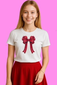Tricou Funda Rosie Satin Lunga, din bumbac 100%, tricou alb, Copii | Dama | Barbat - Img 3