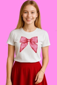Tricou Funda Roz Acuarela Simpla, din bumbac 100%, tricou alb, Copii | Dama | Barbat - Img 3