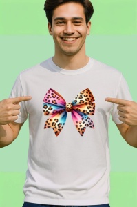 Tricou Fundita colorata imprimeu leopard roz portocaliu si albastru stil vibrant Copii | Dama | Barbat Barbat - Img 2