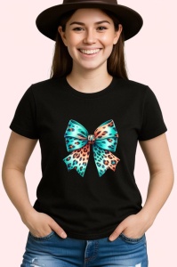 Tricou Fundita imprimeu leopard cu tonuri turcoaz si portocaliu design exotic Copii | Dama | Barbat Barbat - Img 7