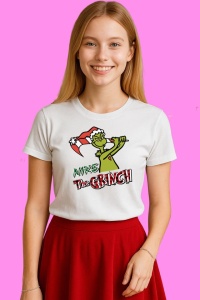 Tricou Funny Christmas Grinch For Cricut Sublimation, din bumbac 100%, tricou alb, Copii | Dama | Barbat - Img 3