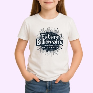 Tricou future billionaire powered by crypto, viitor miliardar alimentat de crypto, Copii | Dama | Barbat - Img 3