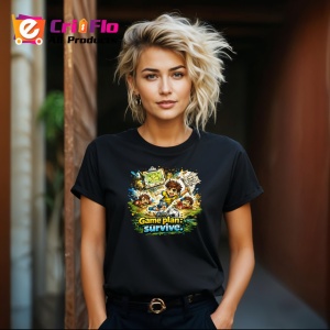 Tricou Game Plan Survive Copii Fotbal Minge, din bumbac 100%, tricou negru Dama | Barbat - Img 4