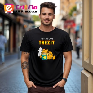 Tricou Garfield Dimineata, din bumbac 100%, tricou negru, Dama | Barbat