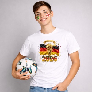Tricou Germany World Cup 2026 Fifa V2, din bumbac 100%, tricou alb, Copii | Dama | Barbat - Img 2