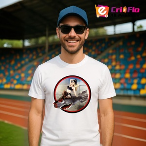 Tricou Girl Cu Logo Racheta | Unisex Dama si Barbat - Img 2