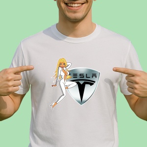 Tricou Girl Cu Logo Tesla | Unisex Dama si Barbat