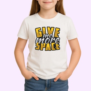 Tricou Give Me More Space Astronaut Amuzant, din bumbac 100% , tricou alb pentru Copii | Dama | Barbat - Img 2