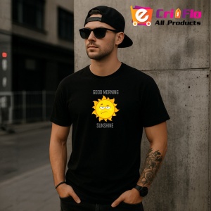 Tricou Good Morning Sunshine Soare Amuzant Zambitor, din bumbac 100%, tricou negru Copii | Dama | Barbat - Img 6