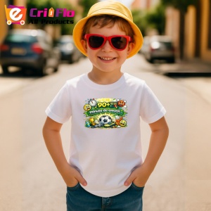 Tricou Grafica Fotbal Minge Si Trofeu V2, din bumbac 100% , tricou alb pentru Copii | Dama | Barbat - Img 4