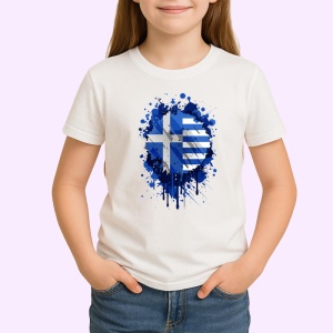 Tricou Greece Steag Splash Art, Copii | Dama | Barbat - Img 3