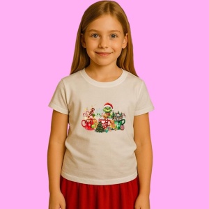 Tricou Grinch Christmas Warm Lights, din bumbac 100%, tricou alb, Copii | Dama | Barbat