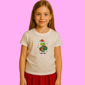 Tricou Grinch Cu Cadouri Si Zapada, din bumbac 100% Copii | Dama | Barbat - Img 2