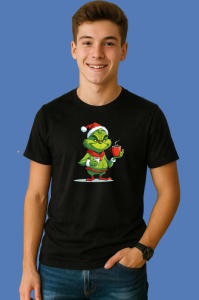 Tricou Grinch Cu Cana De Cafea, din bumbac 100% Copii | Dama | Barbat - Img 3