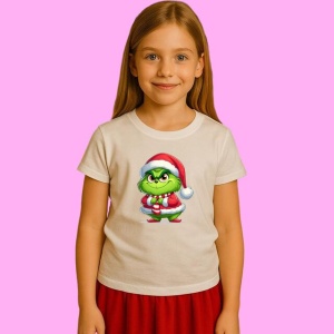 Tricou Grinch Cu Mainile Incrucisate, din bumbac 100%, tricou alb, Copii | Dama | Barbat