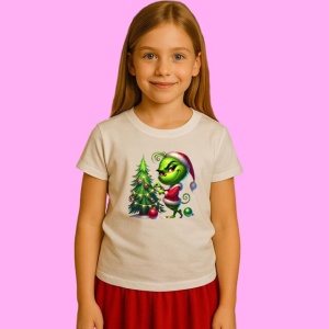 Tricou Grinch Decoreaza Bradul De Craciun, din bumbac 100%, tricou alb, Copii | Dama | Barbat - Img 2
