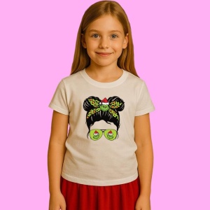 Tricou Grinch Glasses Christmas Leopard, din bumbac 100%, tricou alb, Copii | Dama | Barbat