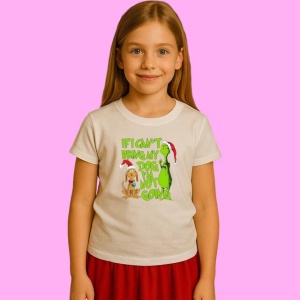 Tricou Grinchmas If I Cant Bring My Dog Sublimation Digital, din bumbac 100%, tricou alb, Copii | Dama | Barbat - Img 2