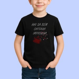 Tricou Hai Sa Bem Cafeaua Impreuna Invitatie, din bumbac 100%, tricou negru Copii | Dama | Barbat - Img 2