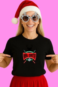 Tricou Hail Santa Emblem, din bumbac 100% Copii | Dama | Barbat - Img 3