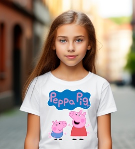 Tricou haios personalizat pentru copii cu Peppa Pig - Img 3
