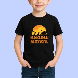 Tricou Hakuna Matata Negru, Copii | Dama | Barbat