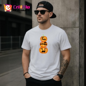 Tricou Halloween Dovleci 3, din bumbac 100%, tricou alb, Dama | Barbat