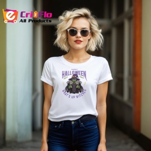 Tricou Happy Halloween Vrajitoare Cazan Verde V3, din bumbac 100% , tricou alb pentru Copii | Dama | Barbat - Img 8