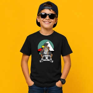 Tricou Hip Hop Artist Boombox Urban Vibe Street Culture Design, din bumbac 100%, tricou negru, Copii | Dama | Barbat