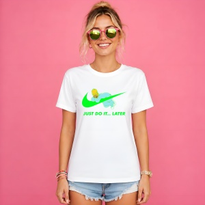 Tricou Homer Simpson Dormind Verde Just Do It Later Urban Fun, din bumbac 100% Copii | Dama | Barbat - Img 3