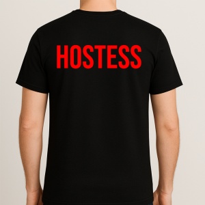 Tricou HOSTESS, Personalizat | Unisex Dama si Barbat, Negru