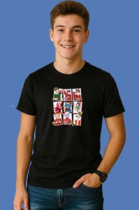 Tricou Huntrix K Pop Hunters Demon Colaj Carduri Personaje, din bumbac 100%, tricou negru, Copii | Dama | Barbat - Img 3